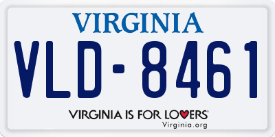 VA license plate VLD8461