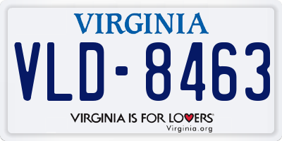 VA license plate VLD8463