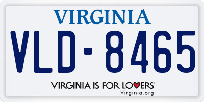 VA license plate VLD8465
