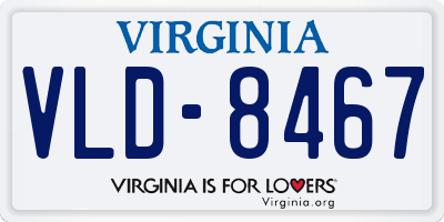 VA license plate VLD8467