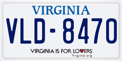 VA license plate VLD8470