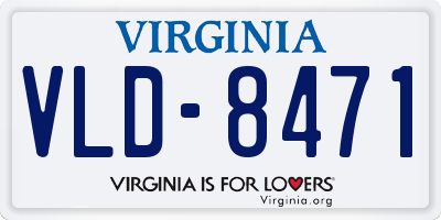 VA license plate VLD8471