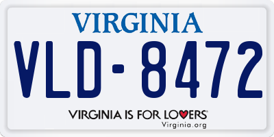 VA license plate VLD8472