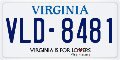 VA license plate VLD8481