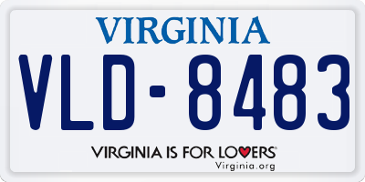VA license plate VLD8483