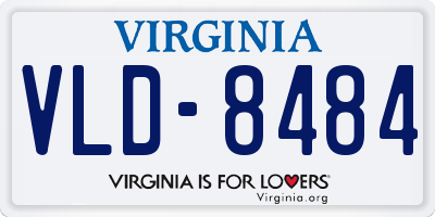 VA license plate VLD8484