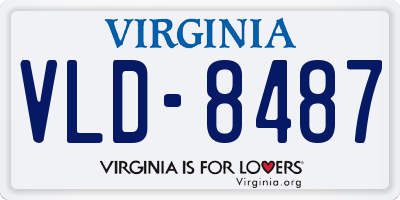 VA license plate VLD8487