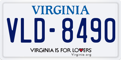 VA license plate VLD8490