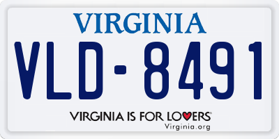 VA license plate VLD8491