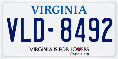 VA license plate VLD8492