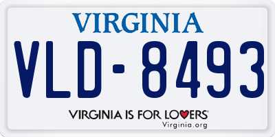 VA license plate VLD8493