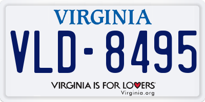VA license plate VLD8495