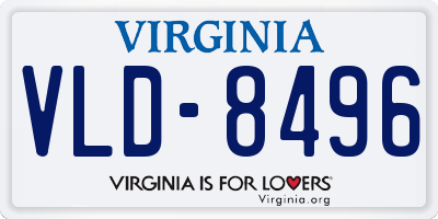 VA license plate VLD8496
