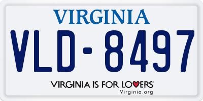 VA license plate VLD8497