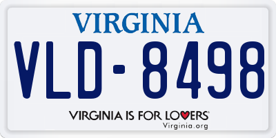 VA license plate VLD8498