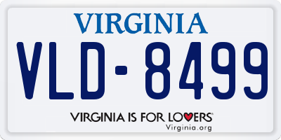 VA license plate VLD8499