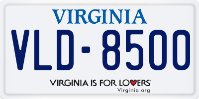 VA license plate VLD8500