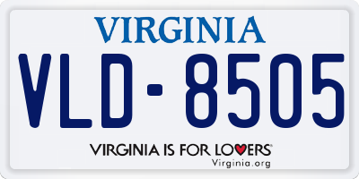 VA license plate VLD8505