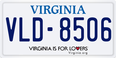 VA license plate VLD8506