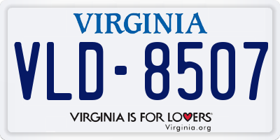 VA license plate VLD8507