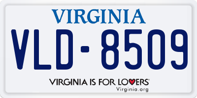 VA license plate VLD8509