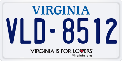 VA license plate VLD8512