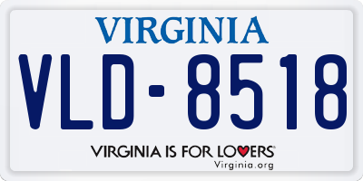 VA license plate VLD8518