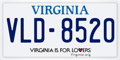 VA license plate VLD8520