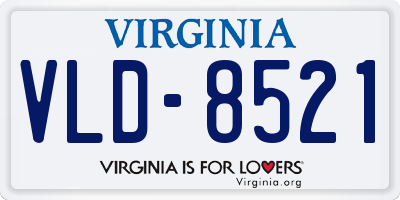 VA license plate VLD8521