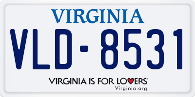 VA license plate VLD8531