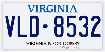 VA license plate VLD8532