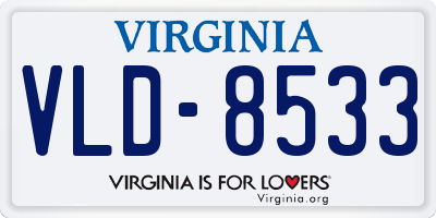 VA license plate VLD8533