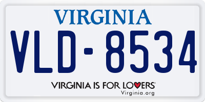 VA license plate VLD8534