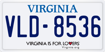 VA license plate VLD8536