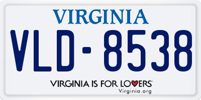 VA license plate VLD8538