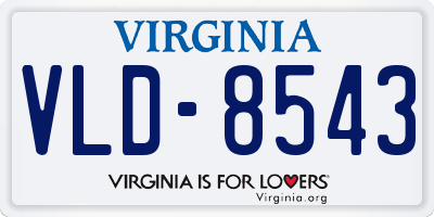 VA license plate VLD8543