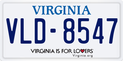 VA license plate VLD8547