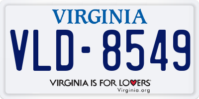 VA license plate VLD8549