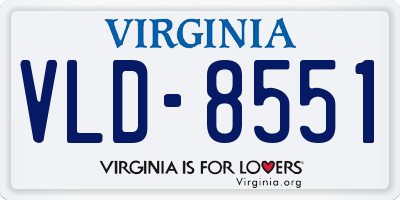VA license plate VLD8551