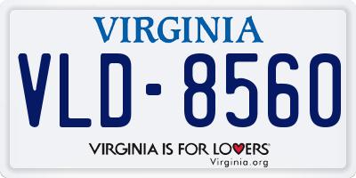 VA license plate VLD8560