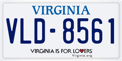 VA license plate VLD8561