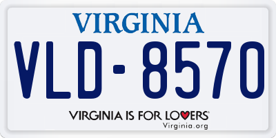 VA license plate VLD8570