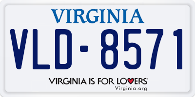 VA license plate VLD8571