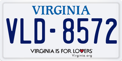 VA license plate VLD8572