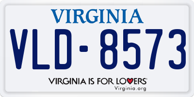 VA license plate VLD8573