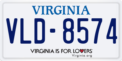 VA license plate VLD8574