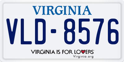 VA license plate VLD8576