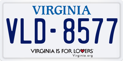 VA license plate VLD8577