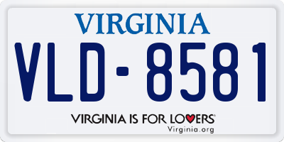 VA license plate VLD8581