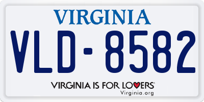 VA license plate VLD8582
